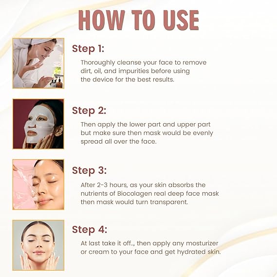 Bio-Collagen Real Deep Mask | Hydrating Overnight Hydrogel Mask | Pore Minimizing & Elasticity Boost | 34g (Pack of 1)
