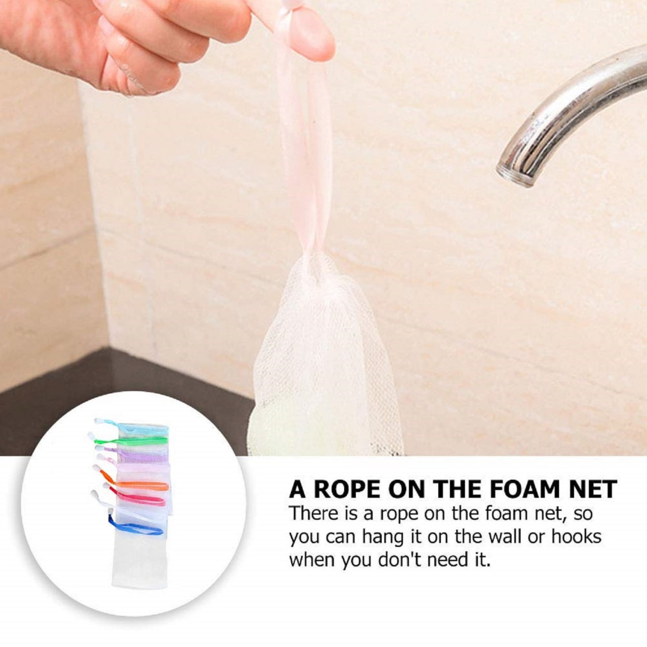 Double-Layer Soap Mesh Bag (6 Pcs) | Exfoliating Soap Saver Pouch with Drawstring