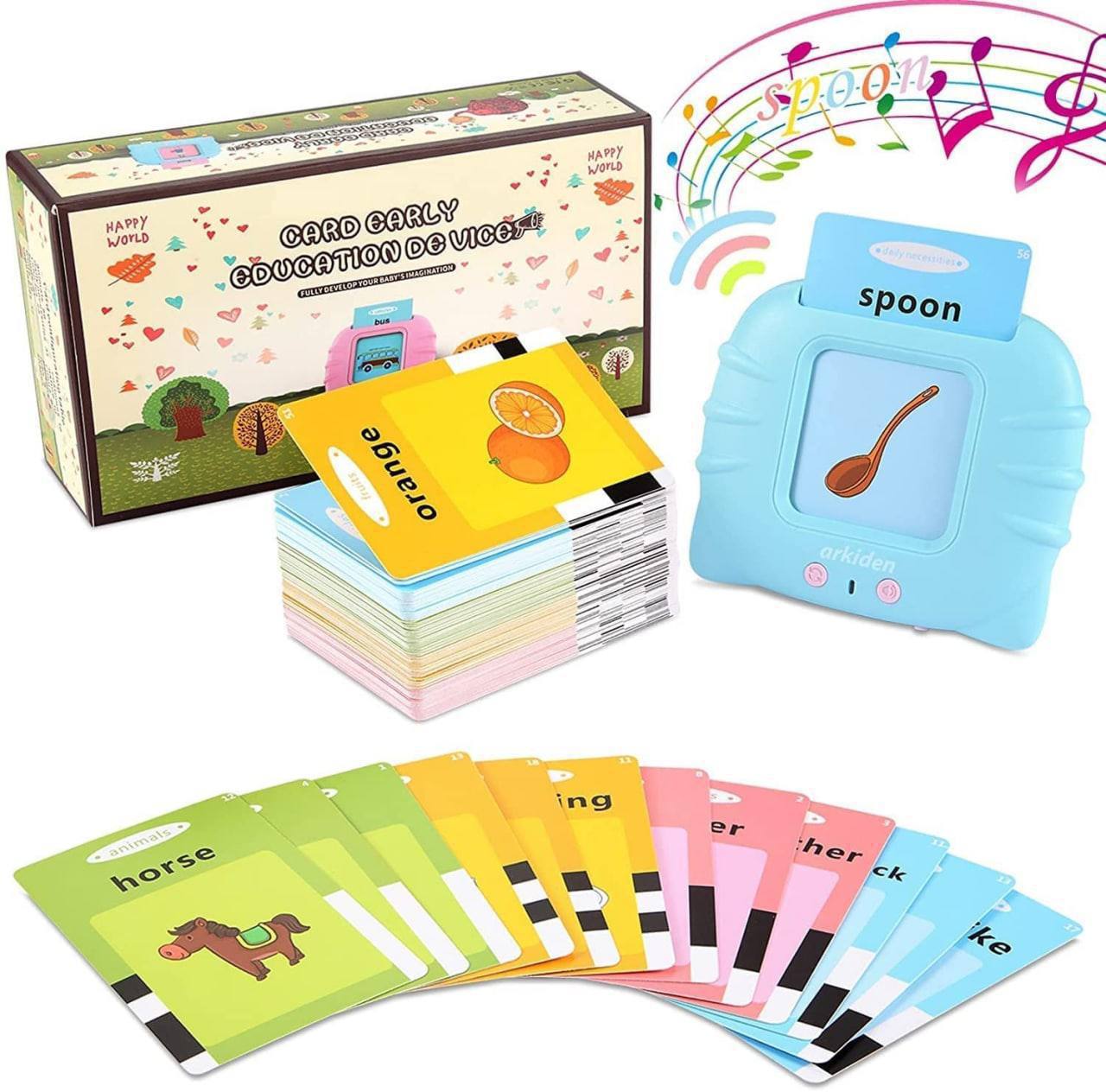 English Talking Flash Cards – USB Rechargeable Educational Toy for Toddlers & Kids | Early Learning & Language Development Cards for Preschool