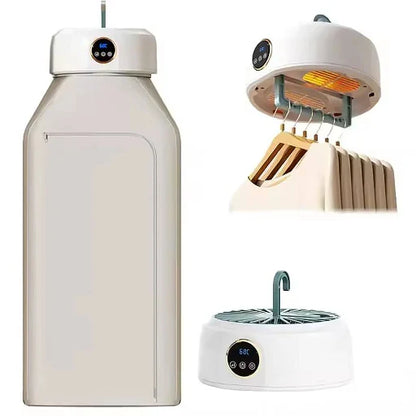 Portable Foldable Electric Cloth Dryer – Compact Mini Drying Machine with Hanger & Dry Bag | Automatic Clothes Warmer