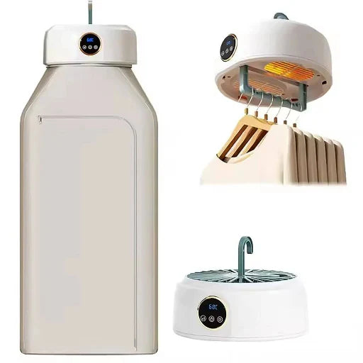Portable Foldable Electric Cloth Dryer – Compact Mini Drying Machine with Hanger & Dry Bag | Automatic Clothes Warmer
