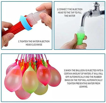111 Holi Water Balloons | Holi Magic Water Balloons | 111 Balloons in 60 Seconds | Self-Sealing Water Balloons | Fun-Filled Rapid-Fill Water Balloons for Kids & Adults