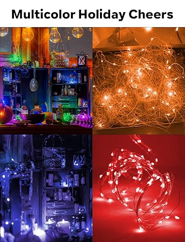 33ft Smart RGB Fairy Lights with Alexa & Google Assistant | Music Sync Christmas Tree, Bedroom & Wall Decoration Lights