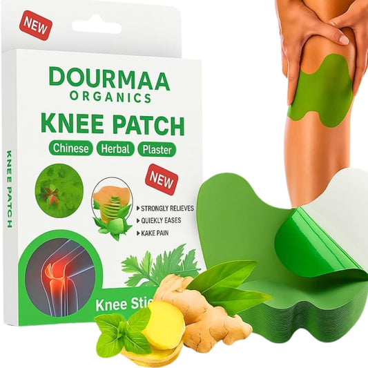 Natural Herbal Knee Pain Relief Patches (Pack of 10) | Self-Heating Wormwood Extract Moxibustion Patches for Joint & Muscle Pain Relief