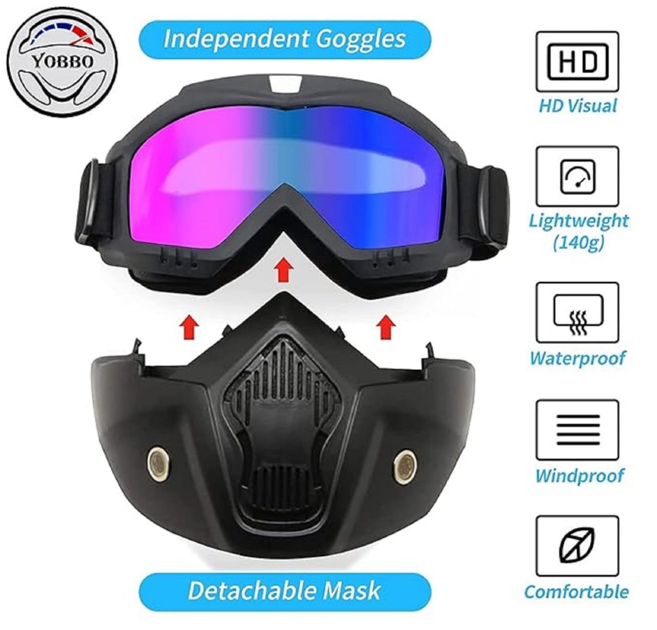 Motorcycle Goggle Face Mask