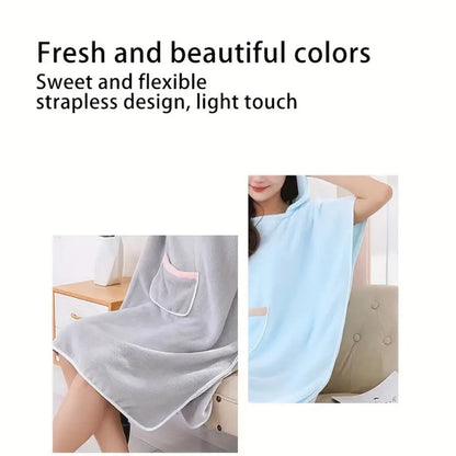 Wearable Bathrobe (1 Pc) | Super Absorbent Microfiber Bath Towel | Quick-Dry Shower & Spa Towel