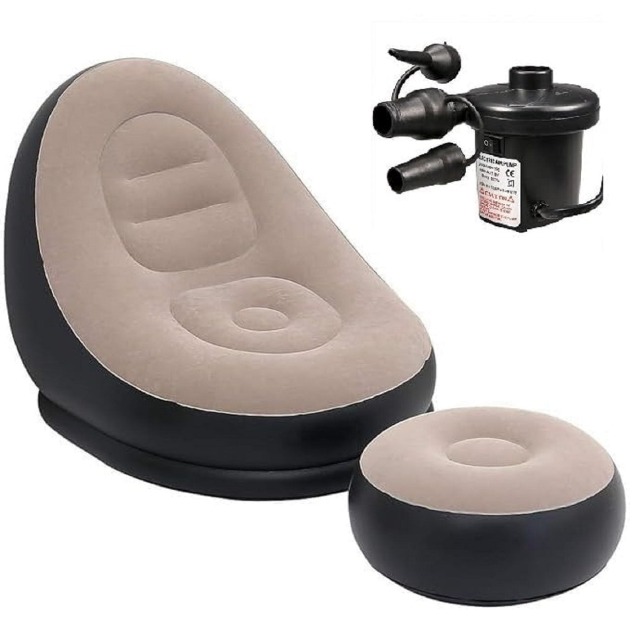 Inflatable Lounge Chair with Footrest | Portable Indoor & Outdoor Comfort | With Electric Pump