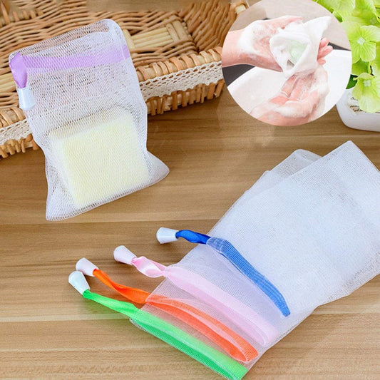 Double-Layer Soap Mesh Bag (6 Pcs) | Exfoliating Soap Saver Pouch with Drawstring