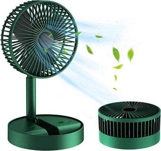 Rechargeable Telescopic Foldable Fan | Adjustable USB Charging Table Fan | Dynamic 3-Speed Portable Folding Fan | Telescopic Extendable Fan with 3 Wind Modes | Compact Desk & Floor Fan for Home & Office